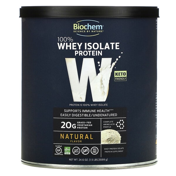 Biochem, 100% Whey Isolate Protein, Natural, 1.5 lb (699 g)