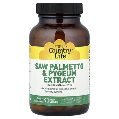 Country Life, Saw Palmetto and African Sloe Extracts, 90 Vegan Capsules