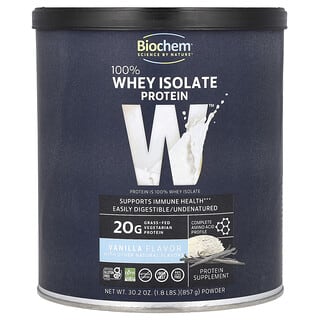Biochem, 100% Whey Isolate Protein Powder, Vanilla, 1.8 lbs (857 g)
