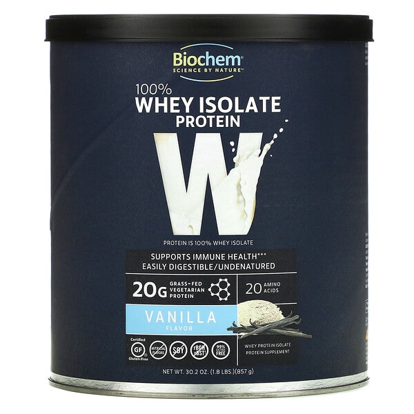 Biochem, 100% Whey Isolate Protein, Vanilla, 30.2 oz (857 g)