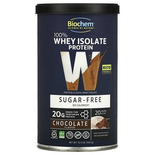 Biochem, 100% Whey Isolate Protein, Sugar Free, Chocolate Flavor, 12.5 oz (355 g)