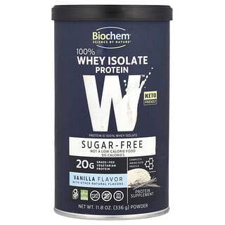 Biochem, 100% Whey Isolate Protein, Sugar Free, Vanilla, 11.8 oz (336 g)