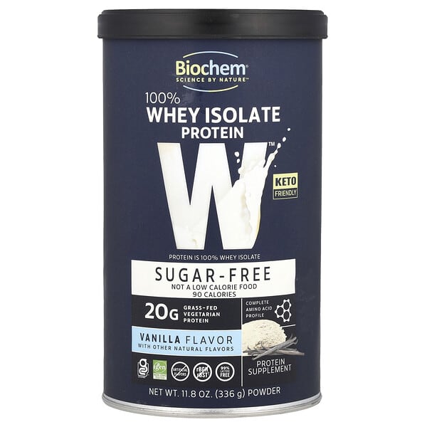 100% Whey Isolate Protein, Sugar Free, Vanilla, 11.8 oz (336 g)