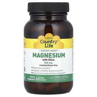 Country Life, Target-Mins®, Magnésium et silice, 60 capsules vegan