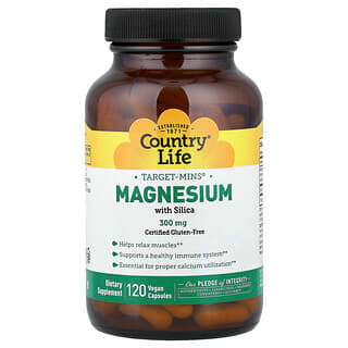 Country Life, Target-Mins®, Magnesium with Silica, 120 Vegan Capsules