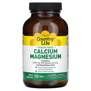 Country Life, Target-Mins Calcium Magnesium Complex, 90 Tablets