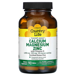 Country Life, Calcium Magnesium Zinc with Vitamin D, 90 Tablets