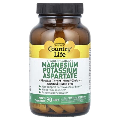 Country Life, Target-Mins®, Magnesium, Potassium, Aspartate, 90 Tablets