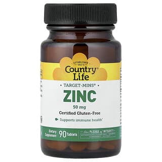 Country Life, Target-Mins, Zinc, 50 mg, 90 Tablets