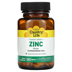 Country Life, Target-Mins, Zinc, 50 mg, 180 Tablets