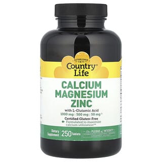 Country Life, Calcium Magnesium Zinc, 250 Tablets