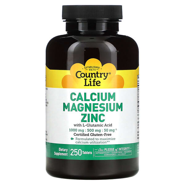 Country Life, Calcium Magnesium Zinc, 250 Tablets
