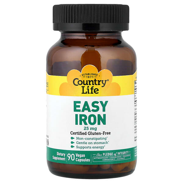 Country Life, Easy Iron, 25 mg, 90 Vegan Capsules — product photo 1