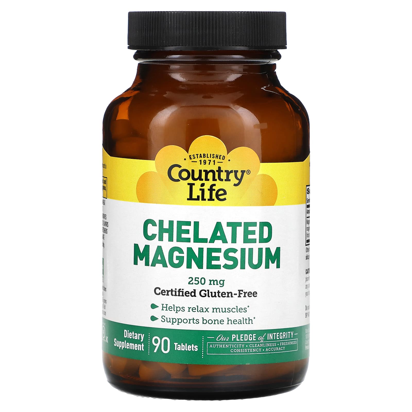 Country Life Chelated Magnesium 250 Mg 90 Tablets   8 