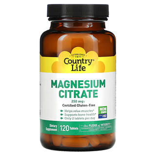 Country Life, 마그네슘시트레이트, 125 mg, 120정