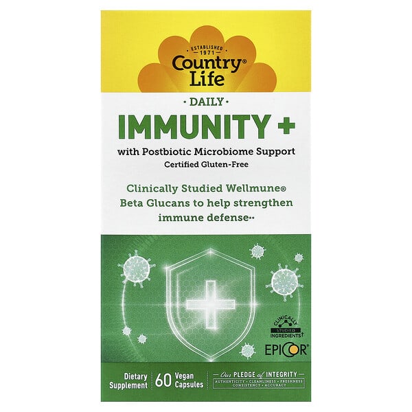 Country Life, Daily, Immunity+, 60 Vegan Capsules — product photo 1