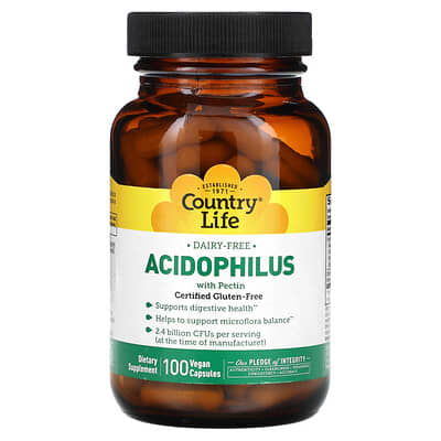 Country Life, Lactobacillus with Pectin, 100 Vegetarian Capsules
