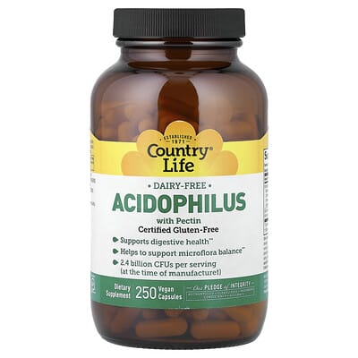 Country Life, Acidophilus with Pectin, 250 Vegan Capsules