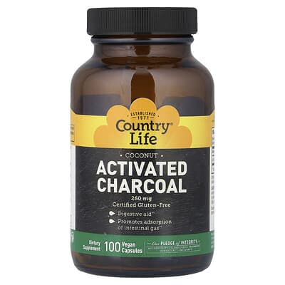 Country Life, Activated Charcoal, 260 mg, 100 Vegan Capsules