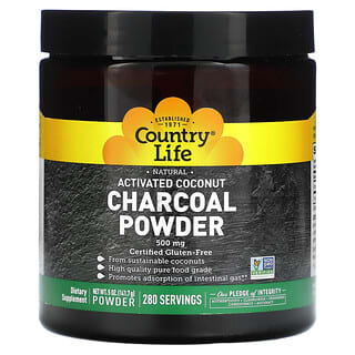 Country Life, Activated Coconut Charcoal Powder, Aktivkohlepulver mit Kokosnuss, 500 mg, 141,7 g (5 oz.)