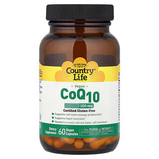 Country Life, CoQ10 Vegan, 100 mg, 60 cápsulas veganas