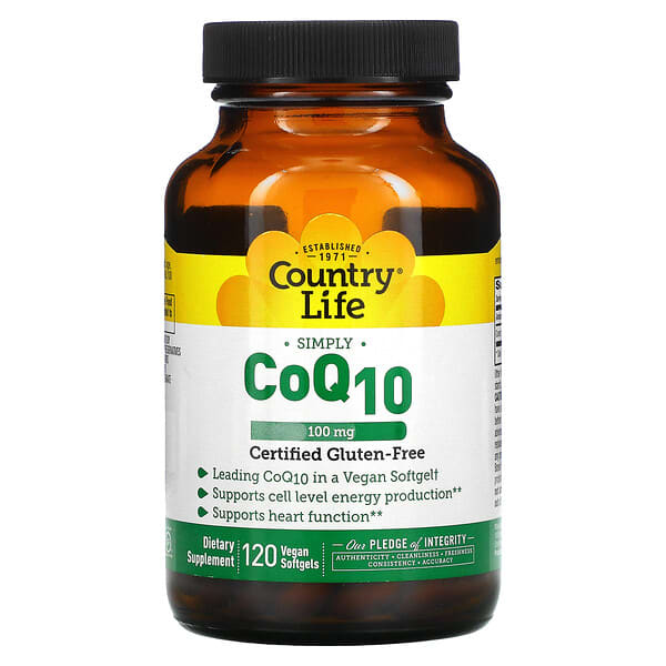 Country Life, CoQ10、100mg、植物性ソフトジェル120粒