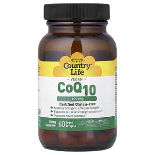 Country Life, Simplesmente CoQ10, 100 mg, 60 Cápsulas Softgel Veganas