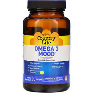Country Life, Omega 3 Mood，天然檸檬味，90 粒軟凝膠