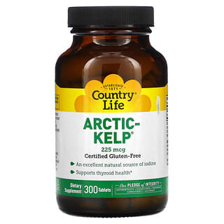 Country Life, Arctic-Kelp, 225 mcg, 300 comprimidos