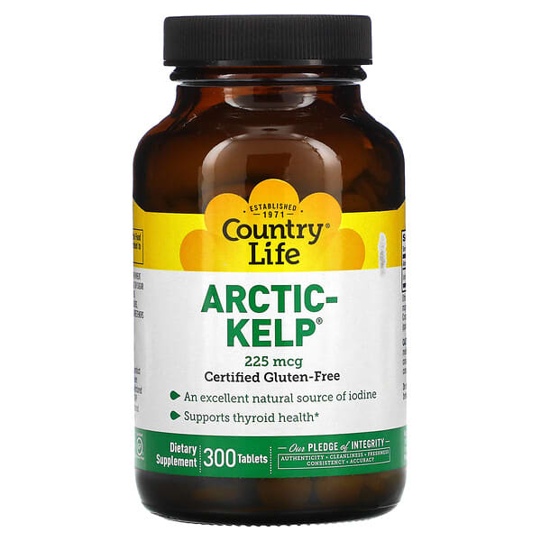 Country Life, Kelp ártico, 225 mcg, 300 comprimidos