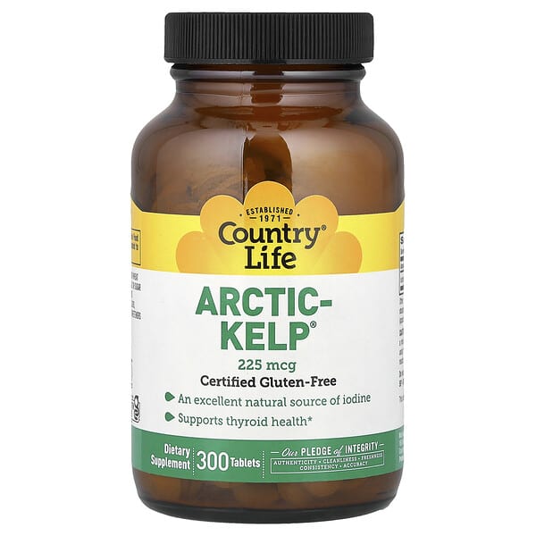 Country Life, Arctic-Kelp®, 225 mcg, 300 tabletter