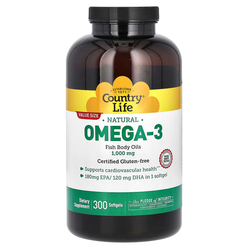 Natural Omega 3 1 000 mg 300 Softgels