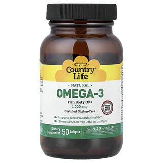 Country Life, 천연 오메가3, 1,000mg, 소프트젤 50정