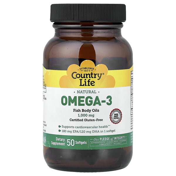 Natural Omega-3, 1,000 mg, 50 Softgels