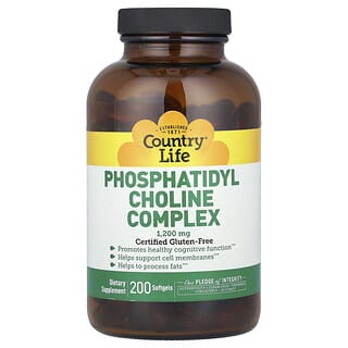 Country Life, Complesso di fosfatidilcolina, 1.200 mg, 200 capsule molli