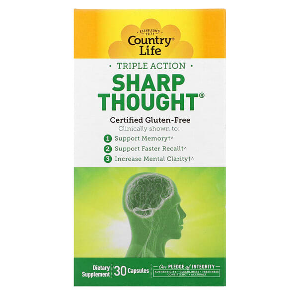 Country Life, Triple Action Sharp Thought, 30 Capsules