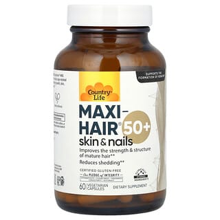 كونتري لايف‏, Maxi-Hair ، للبشرة والأظافر ، 50+ ، 60 كبسولة نباتية
