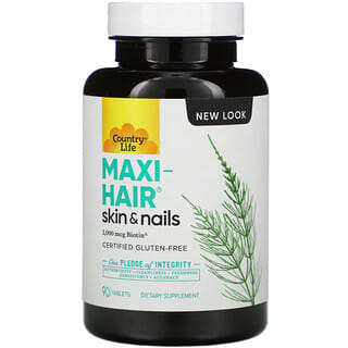 Country Life, Maxi-Hair, Skin & Nails, Nahrungsergänzungsmittel für Haut und Nägel, 90 Tabletten