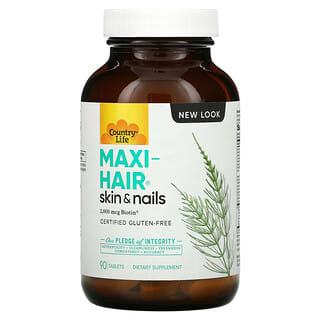 Country Life, Maxi-Hair, Skin & Nails, Nahrungsergänzungsmittel für Haut und Nägel, 90 Tabletten