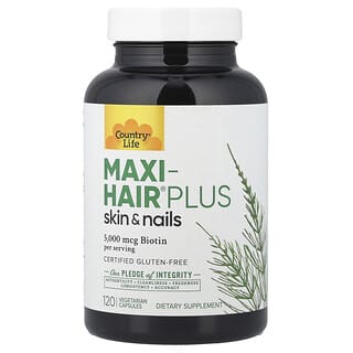 Country Life, Maxi-Hair Plus, 120 Vegetarian Capsules