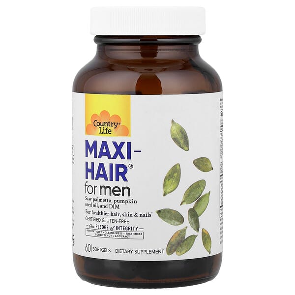 Country Life, Maxi-Hair® для чоловіків, 60 капсул