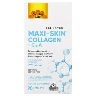 Country Life, Tri Layer Maxi-Skin®, Collagen + C & A, 90 Tablets