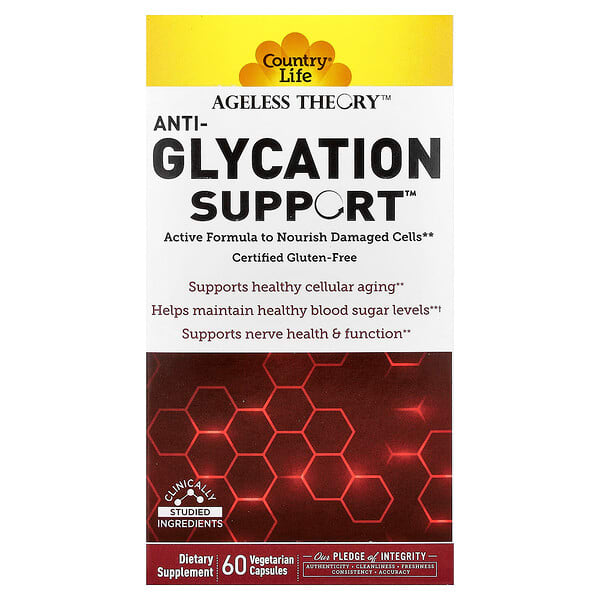 Country Life, Ageless Theory, Anti-Glycation Support, 60 Vegetarian Capsules — product photo 1