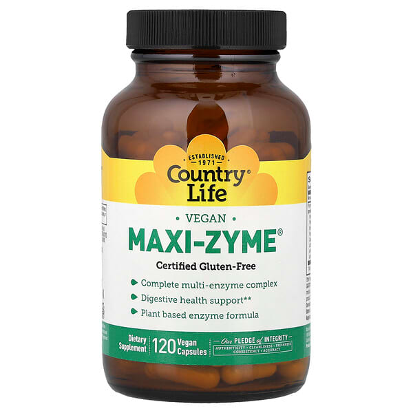 Country Life, Maxi-Zyme, 120 Vegan Capsules — product photo 1