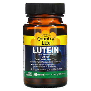 Country Life, Luteína con zeaxantina, 20 mg, 60 cápsulas blandas