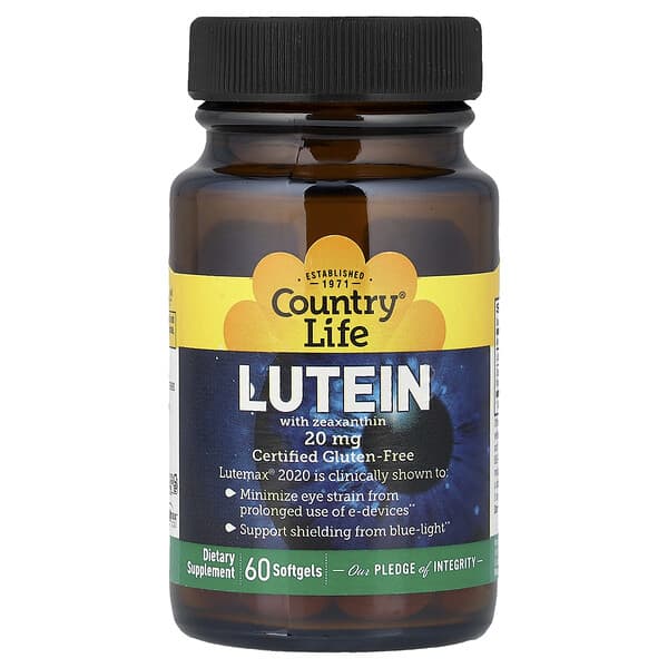 Country Life, Lutein with Zeaxanthin, 60 Softgels — product photo 1