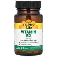 Country Life, Vitamin B2, 100 mg, 100 Tablets