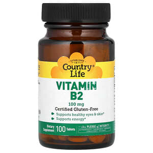 Country Life, Витамин B2, 100 мг, 100 таблеток