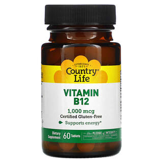 Country Life, Vitamine B12, 1000 µg, 60 Comprimés