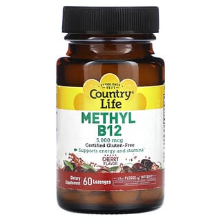 Country Life, Methyl B12, Cherry, 5,000 mcg, 60 Lozenges